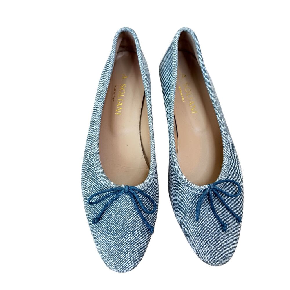 A.SOLIANI Como - Jeans Almond Toe Ballerina Flats - Picture 8 of 8